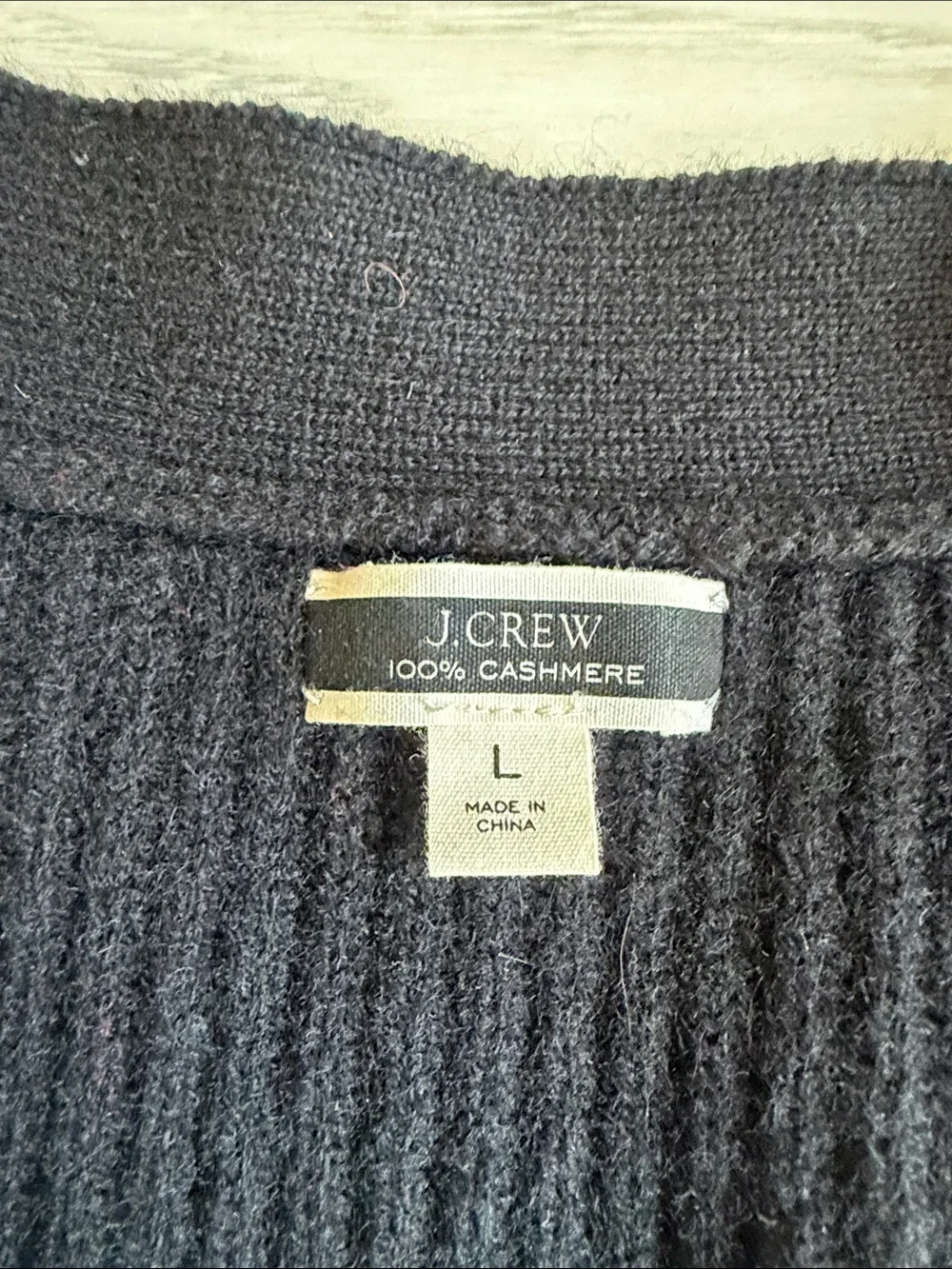 J.Crew 100% Cashmere Ribbed Black Cardigan - Picture 2 of 2